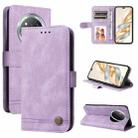 For Honor X9c / Magic7 Lite Skin Feel Life Tree Metal Button Leather Phone Case(Purple) - 1