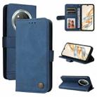 For Honor X9c / Magic7 Lite Skin Feel Life Tree Metal Button Leather Phone Case(Blue) - 1