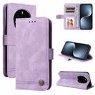 For Honor Magic7 Skin Feel Life Tree Metal Button Leather Phone Case(Purple) - 1