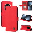 For Honor Magic7 Pro Skin Feel Life Tree Metal Button Leather Phone Case(Red) - 1