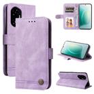 For Honor 300 Skin Feel Life Tree Metal Button Leather Phone Case(Purple) - 1