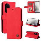 For Honor 300 Pro Skin Feel Life Tree Metal Button Leather Phone Case(Red) - 1