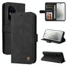 For Honor 300 Pro Skin Feel Life Tree Metal Button Leather Phone Case(Black) - 1