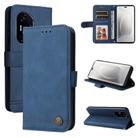 For Honor 300 Pro Skin Feel Life Tree Metal Button Leather Phone Case(Blue) - 1