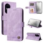 For Honor 300 Ultra Skin Feel Life Tree Metal Button Leather Phone Case(Purple) - 1