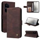 For Honor 300 Ultra Skin Feel Life Tree Metal Button Leather Phone Case(Brown) - 1