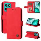 For Honor X8c 4G Skin Feel Life Tree Metal Button Leather Phone Case(Red) - 1