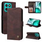 For Honor X8c 4G Skin Feel Life Tree Metal Button Leather Phone Case(Brown) - 1