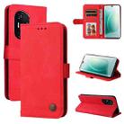 For Honor 400 Skin Feel Life Tree Metal Button Leather Phone Case(Red) - 1