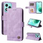 For Honor 400 Lite Skin Feel Life Tree Metal Button Leather Phone Case(Purple) - 1