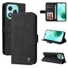 For Honor 400 Lite Skin Feel Life Tree Metal Button Leather Phone Case(Black) - 1