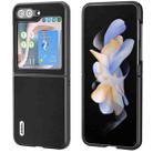 For Samsung Galaxy Z Flip5 ABEEL Genuine Leather Xiaoya Series Phone Case(Black) - 1