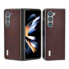 For Samsung Galaxy Z Fold5 ABEEL Genuine Leather Xiaoya Series Phone Case(Coffee) - 1