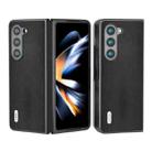 For Samsung Galaxy Z Fold5 ABEEL Genuine Leather Xiaoya Series Phone Case(Black) - 1
