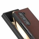 For Samsung Galaxy Z Fold6 ABEEL Genuine Leather Xiaoya Series Phone Case(Coffee) - 3