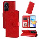 For Honor Play 50 Plus Embossed Sunflower Leather Phone Case(Red) - 1