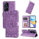 For Honor Play 50 Plus Embossed Sunflower Leather Phone Case(Purple) - 1