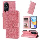 For Honor Play 50 Plus Embossed Sunflower Leather Phone Case(Rose Gold) - 1