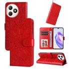For Honor X50i+ Embossed Sunflower Leather Phone Case(Red) - 1