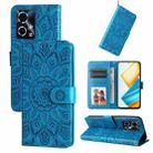 For Honor 90 GT Embossed Sunflower Leather Phone Case(Blue) - 1