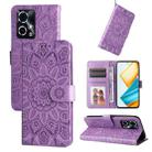 For Honor 90 GT Embossed Sunflower Leather Phone Case(Purple) - 1