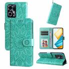 For Honor 90 GT Embossed Sunflower Leather Phone Case(Green) - 1