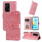 For Honor 200 Lite 5G Global Embossed Sunflower Leather Phone Case(Rose Gold) - 1
