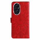 For Honor 200 Embossed Sunflower Leather Phone Case(Red) - 3