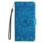 For Honor 200 Embossed Sunflower Leather Phone Case(Blue) - 2