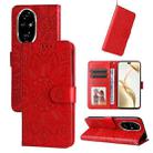 For Honor 200 Pro Embossed Sunflower Leather Phone Case(Red) - 1