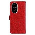 For Honor 200 Pro Embossed Sunflower Leather Phone Case(Red) - 3