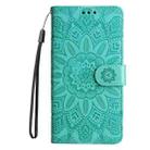 For Honor 200 Pro Embossed Sunflower Leather Phone Case(Green) - 2