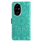 For Honor 200 Pro Embossed Sunflower Leather Phone Case(Green) - 3