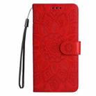 For Honor Play 60 Plus Embossed Sunflower Leather Phone Case(Red) - 2