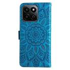 For Honor Play 60 Plus Embossed Sunflower Leather Phone Case(Blue) - 3