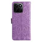 For Honor Play 60 Plus Embossed Sunflower Leather Phone Case(Purple) - 3