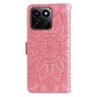 For Honor Play 60 Plus Embossed Sunflower Leather Phone Case(Rose Gold) - 3