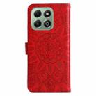 For Honor X6b Embossed Sunflower Leather Phone Case(Red) - 3