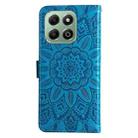 For Honor X6b Embossed Sunflower Leather Phone Case(Blue) - 3