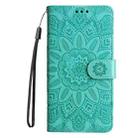 For Honor X6b Embossed Sunflower Leather Phone Case(Green) - 2