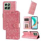 For Honor X6b Embossed Sunflower Leather Phone Case(Rose Gold) - 1