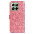 For Honor X6b Embossed Sunflower Leather Phone Case(Rose Gold) - 3