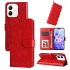 For Honor X60i Embossed Sunflower Leather Phone Case(Red) - 1