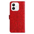 For Honor X60i Embossed Sunflower Leather Phone Case(Red) - 3