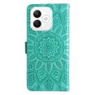 For Honor X60i Embossed Sunflower Leather Phone Case(Green) - 3