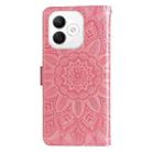 For Honor X60i Embossed Sunflower Leather Phone Case(Rose Gold) - 3