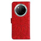 For Honor X9c / Magic7 Lite Embossed Sunflower Leather Phone Case(Red) - 3