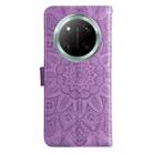 For Honor X9c / Magic7 Lite Embossed Sunflower Leather Phone Case(Purple) - 3
