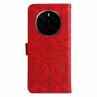 For Honor Magic7 Embossed Sunflower Leather Phone Case(Red) - 3