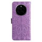 For Honor Magic7 Embossed Sunflower Leather Phone Case(Purple) - 3